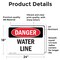 Signmission Water Line, 24 in W x Rectangle, Vinyl Decal OS-2PACK-DS-D-1824-L-1606 - alternate 5
